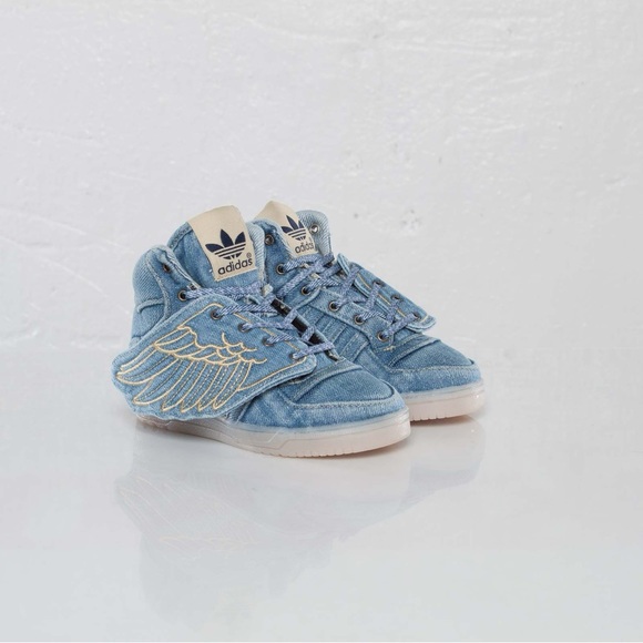 Kids adidas Originals X Jeremy Scott Denim Wings Toddler Shoes Size 8 U.S. - Picture 2 of 11